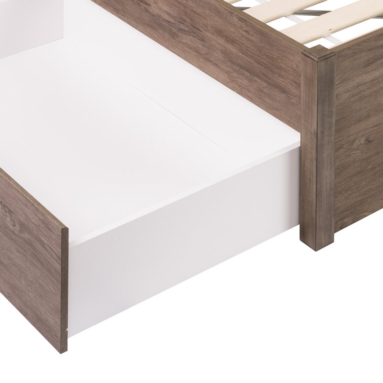 Black Queen Wood Frame Platform Bed with Storage Drawers