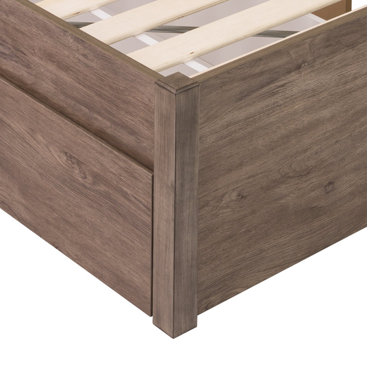 Black Queen Wood Frame Platform Bed with Storage Drawers