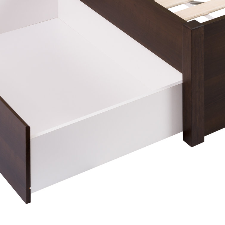 Drifted Gray King-Sized 4-Post Storage Bed with Dual Drawers