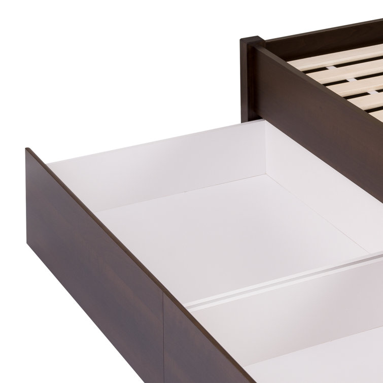 Drifted Gray King-Sized 4-Post Storage Bed with Dual Drawers