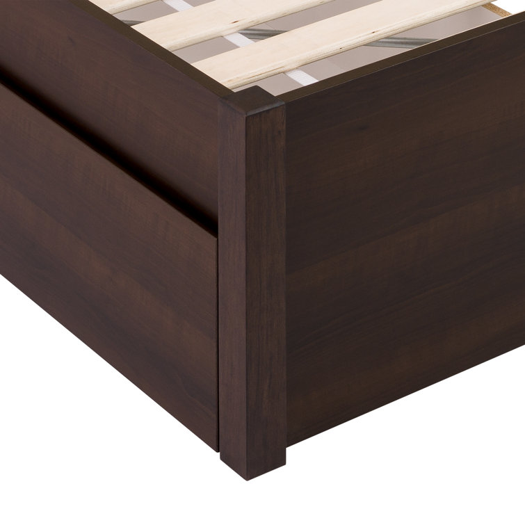 Black Queen Wood Frame Platform Bed with Storage Drawers