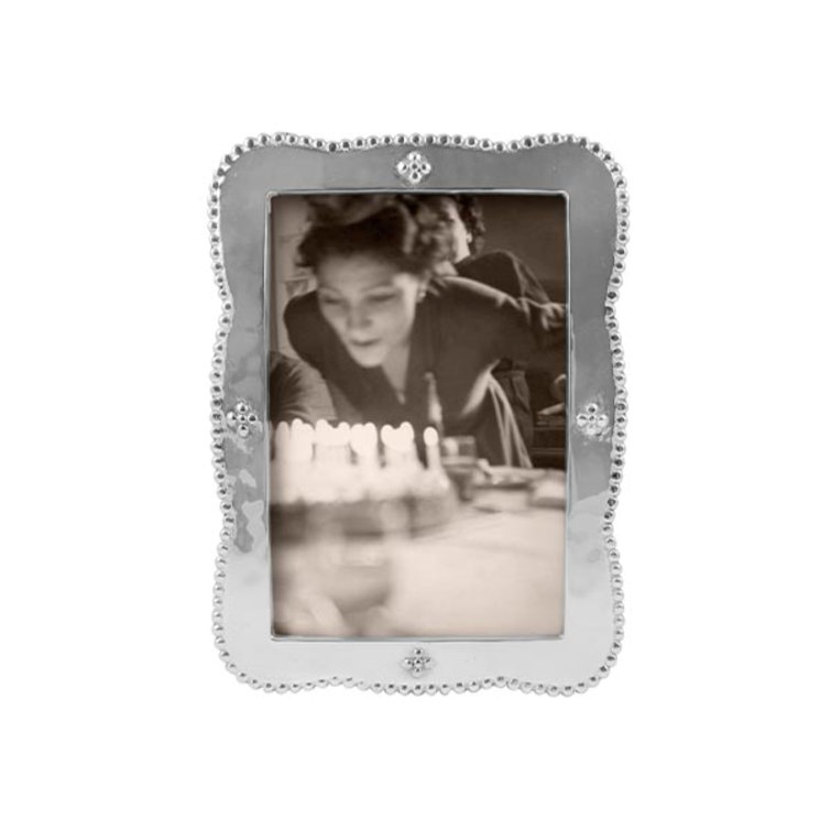 Polished Silver Aluminum 4x6 Picture Frame with Glass Cover