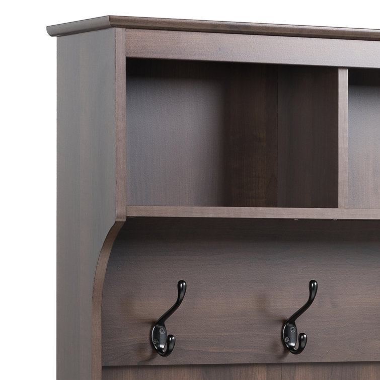 Espresso Hall Tree with Bench and 24 Shoe Cubbies