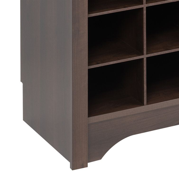 Espresso Hall Tree with Bench and 24 Shoe Cubbies