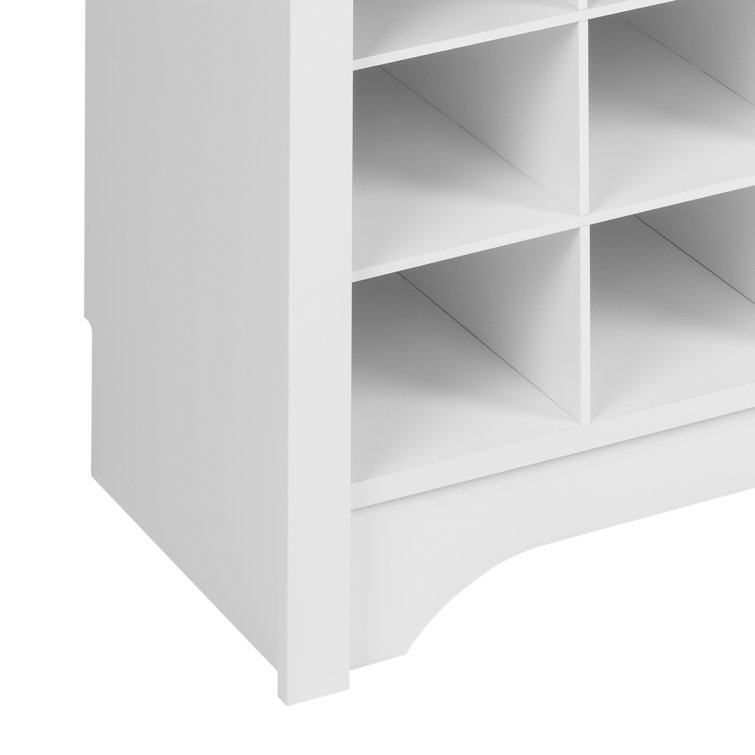 White Hall Tree with Bench and 24 Shoe Cubbies