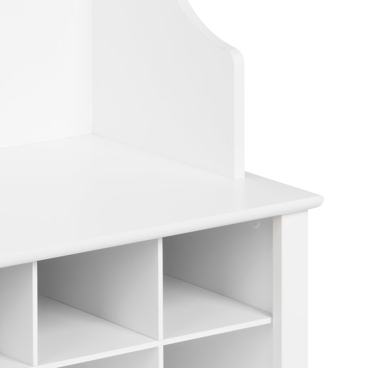 White Hall Tree with Bench and 24 Shoe Cubbies