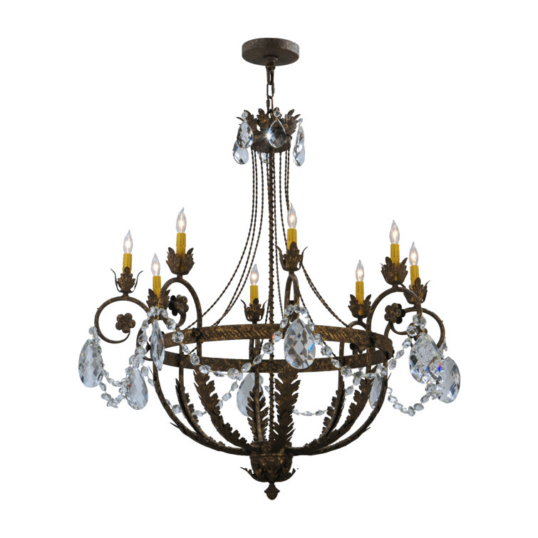 Antonia Bronze 8-Light Chandelier with Crystal Accents