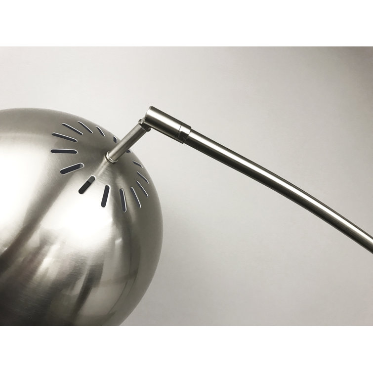 Astoria 78'' Brushed Steel Arc Floor Lamp with White Marble Base