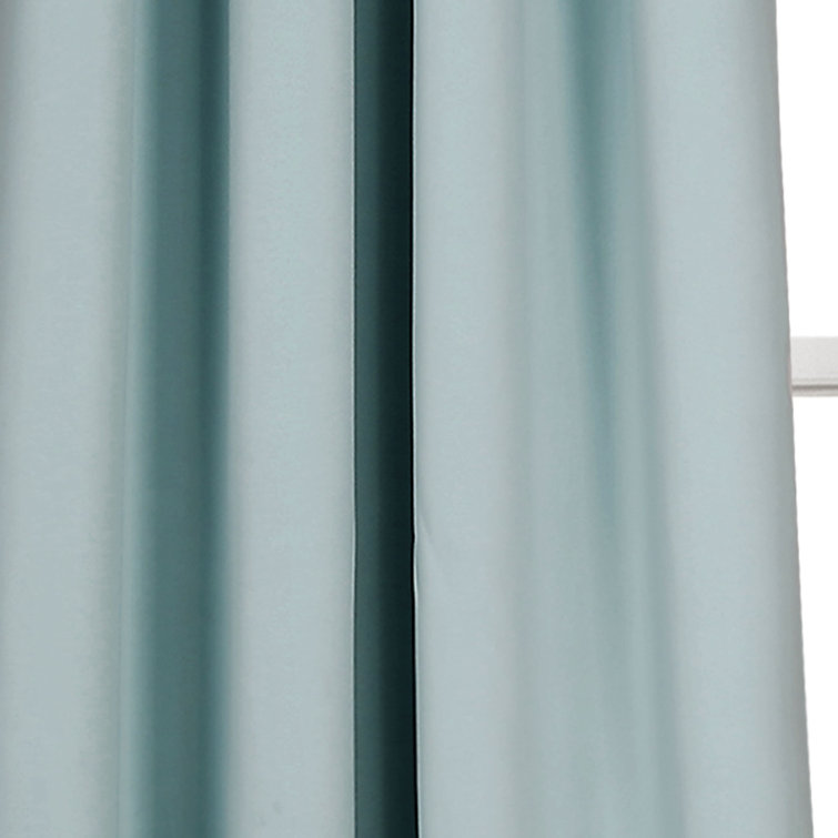 Blue Polyester Blackout Grommet Curtain Panels, 52" x 84"