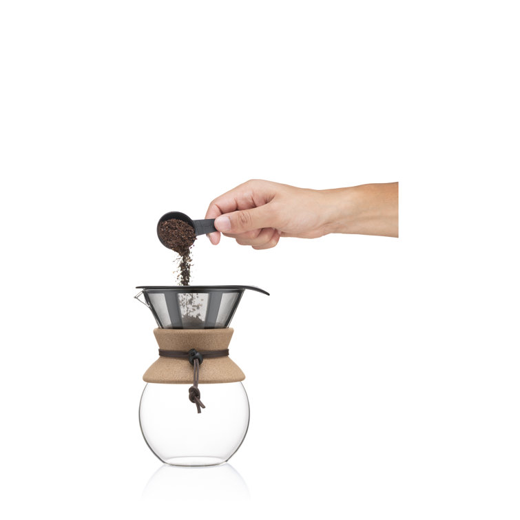 33.81oz Stainless Steel Pour Over Coffee Maker with Glass Carafe