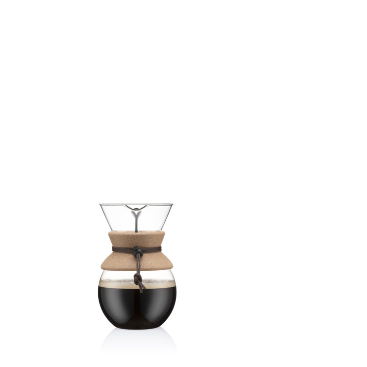 33.81oz Stainless Steel Pour Over Coffee Maker with Glass Carafe