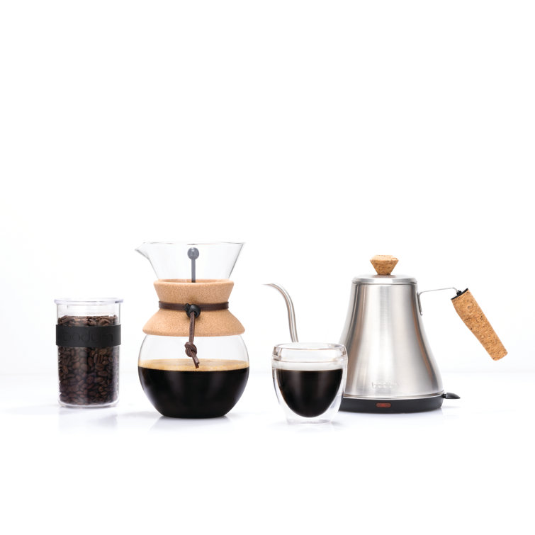 33.81oz Stainless Steel Pour Over Coffee Maker with Glass Carafe