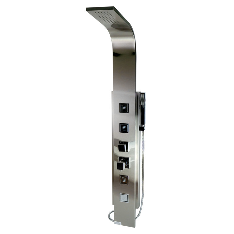 Modern Stainless Steel Shower Panel with 4 Body Sprays