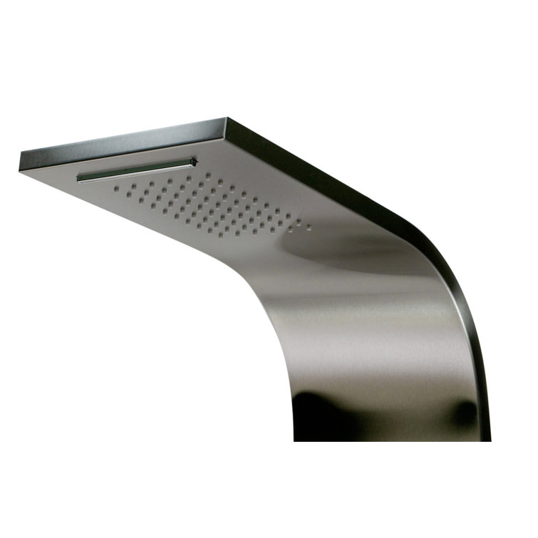 Brushed Stainless Steel 63'' Shower Panel with Fixed Shower Head