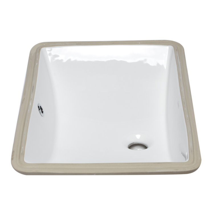 EAGO 22'' White Ceramic Rectangular Undermount Bathroom Sink