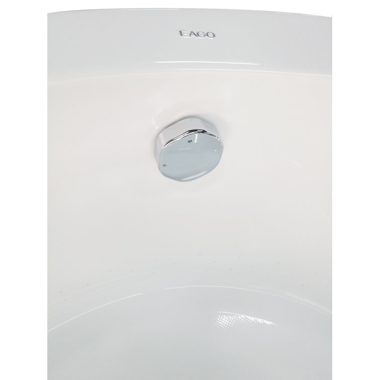 66'' Round White Acrylic Freestanding Air Bubble Bathtub