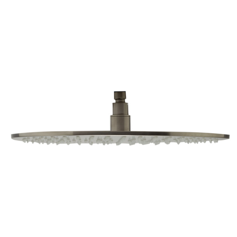 Brushed Nickel Round LED Rain Shower Head with Temperature Control