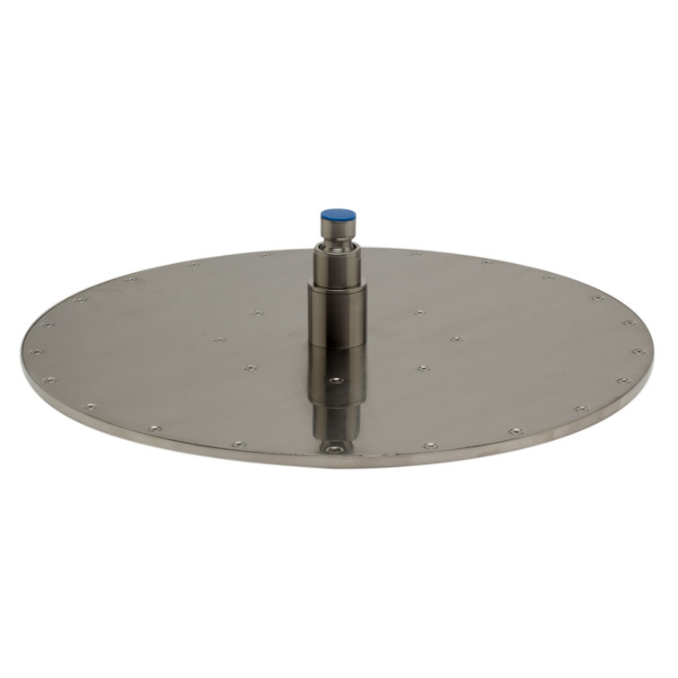 Brushed Nickel Round LED Rain Shower Head with Temperature Control