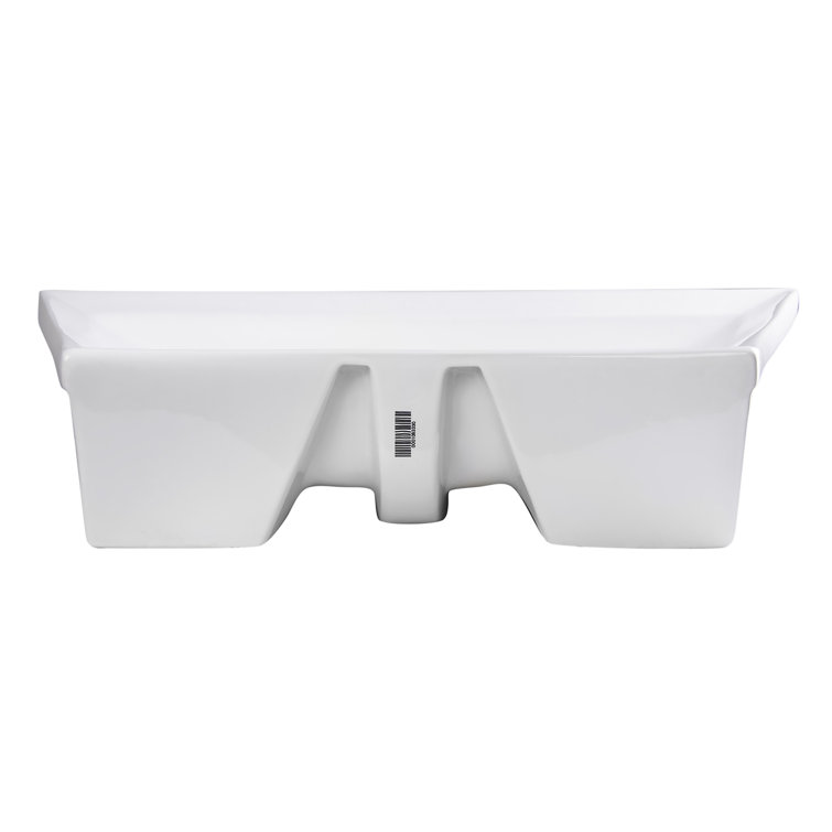 EAGO 28'' White Ceramic Rectangular Bathroom Sink with Overflow