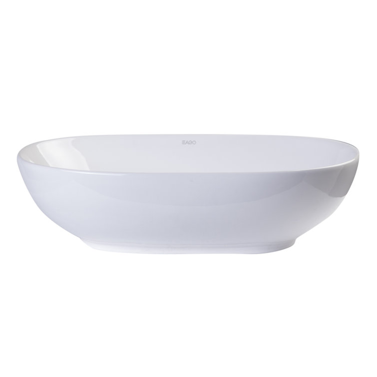 EAGO 23-Inch White Ceramic Oval Above-Counter Bathroom Sink