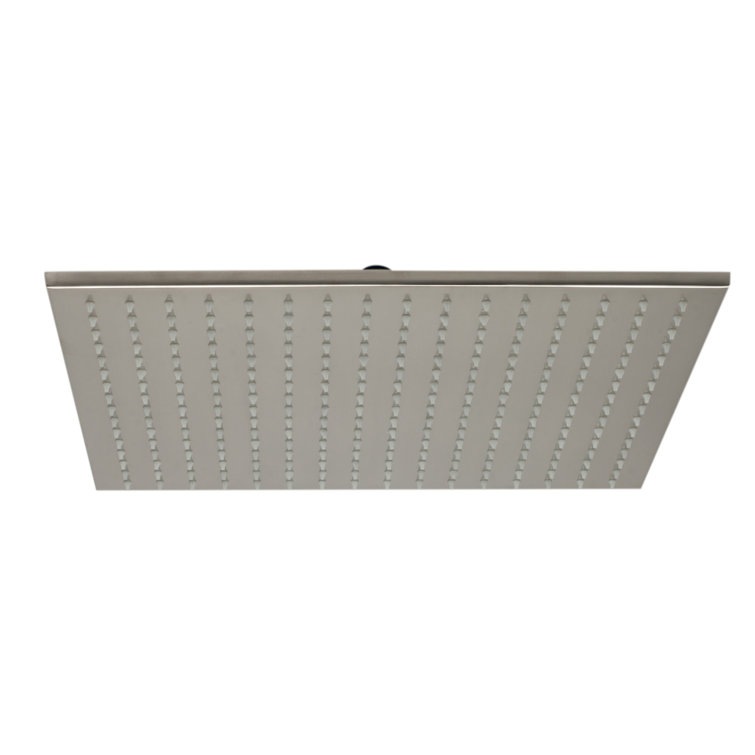 Brushed Nickel Square LED Rain Shower Head, 16-inch