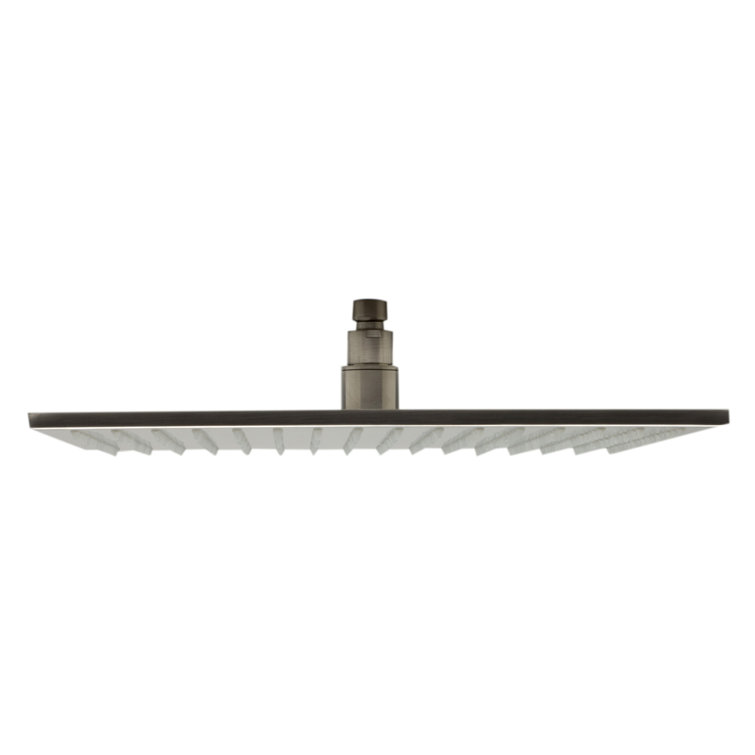 Brushed Nickel Square LED Rain Shower Head, 16-inch