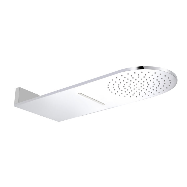 Polished Chrome Wall-Mounted Square Rain Shower Head