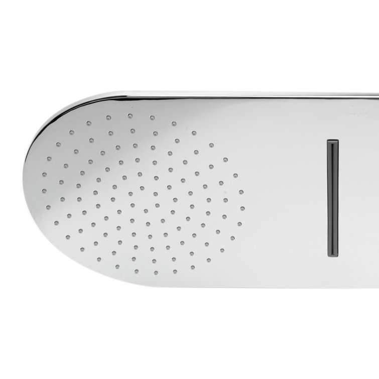 Polished Chrome Wall-Mounted Square Rain Shower Head