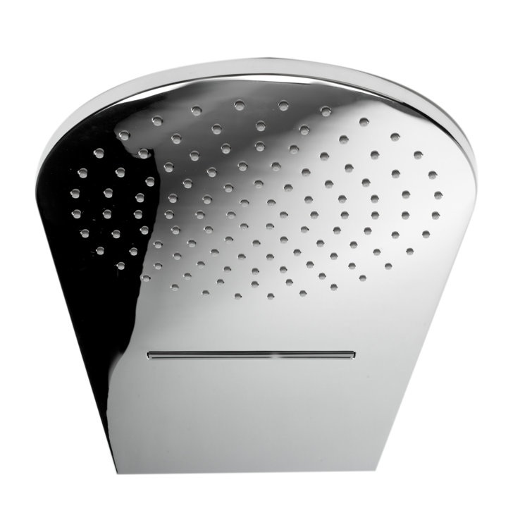 Polished Chrome Wall-Mounted Square Rain Shower Head