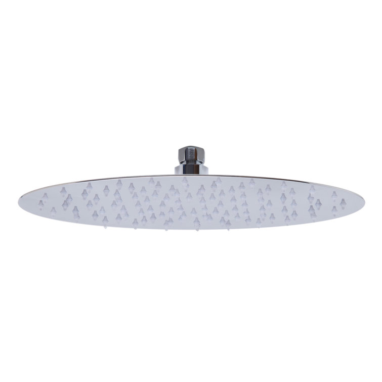 Ultra Thin Polished Stainless Steel Oval Rain Shower Head