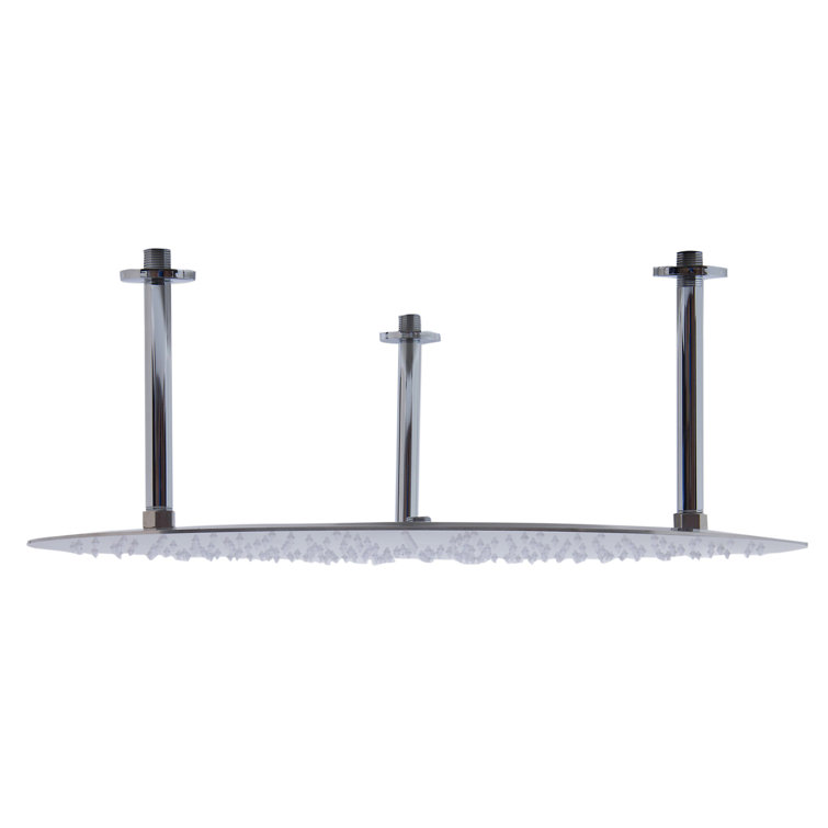 Ultra Thin 24" Brushed Stainless Steel Ceiling Mounted Rain Shower Head