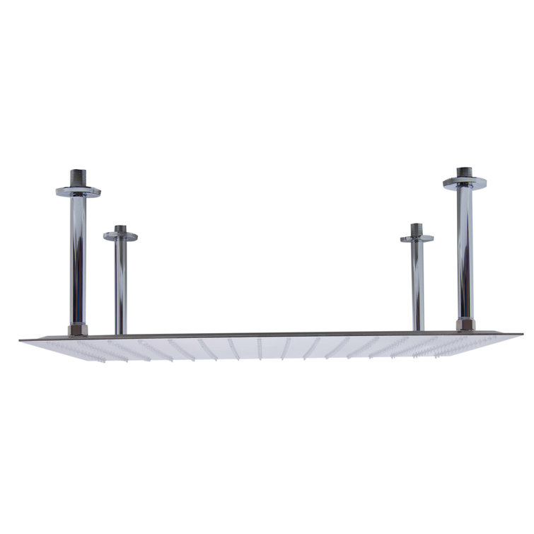 24-Inch Brushed Stainless Steel Ultra Thin Square Rain Shower Head
