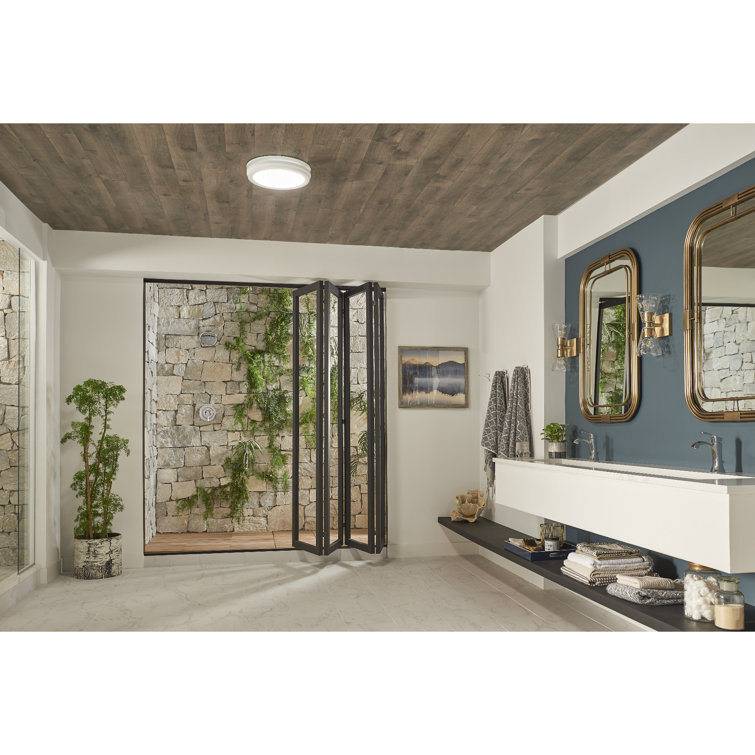White Round LED Bathroom Exhaust Fan with Energy Star Certification