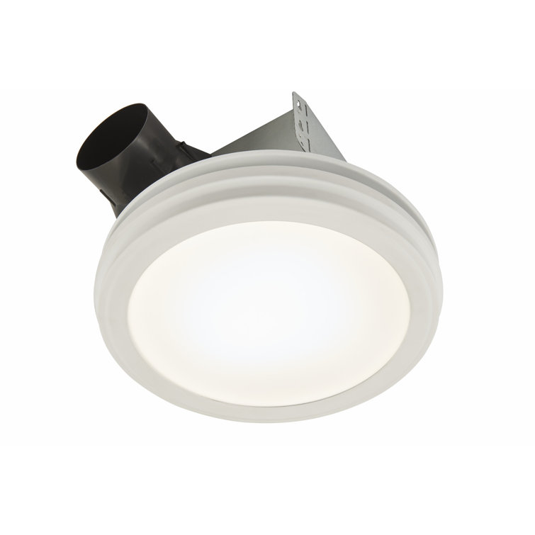 White Round LED Bathroom Exhaust Fan with Energy Star Certification