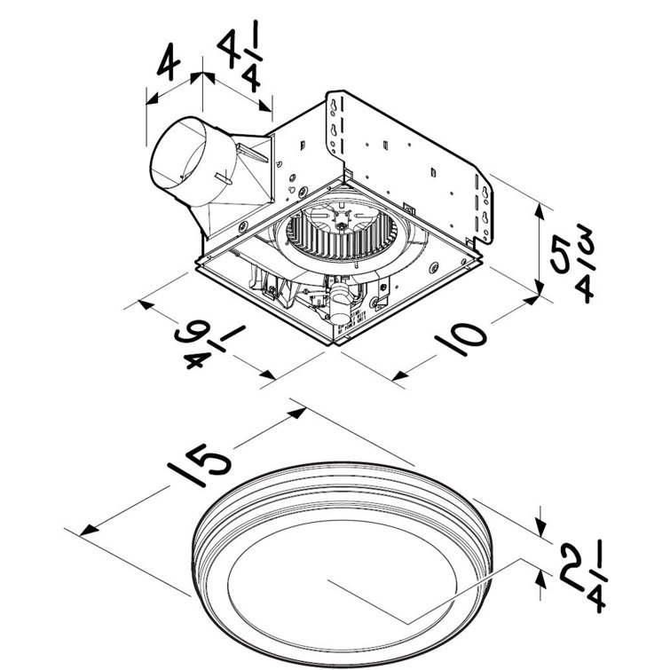White Round LED Bathroom Exhaust Fan with Energy Star Certification