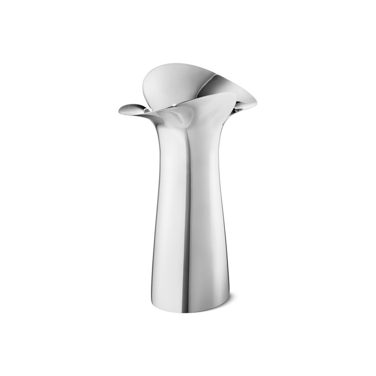 Abstract Silver Stainless Steel Table Vase