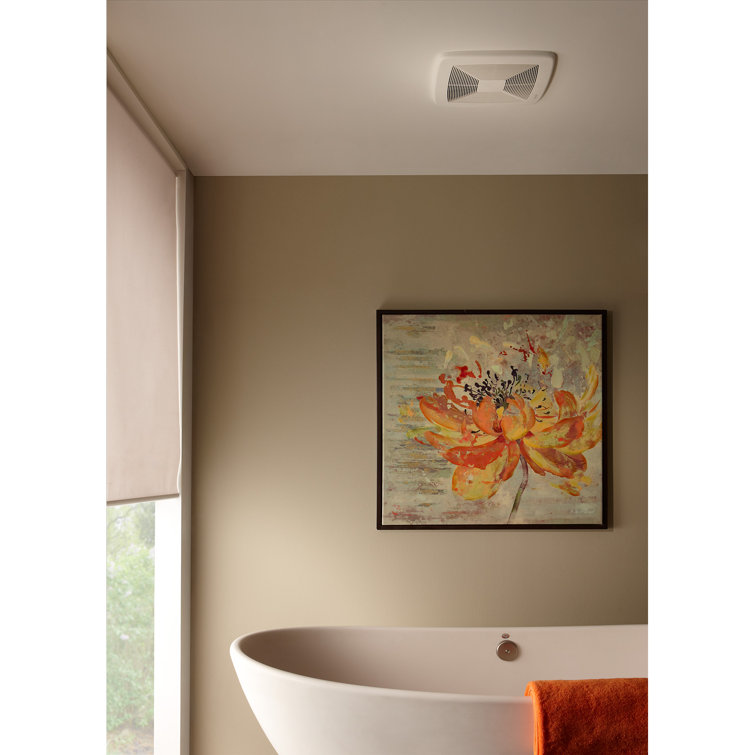 White Energy Star Certified Bathroom Exhaust Fan with Polymeric Grille