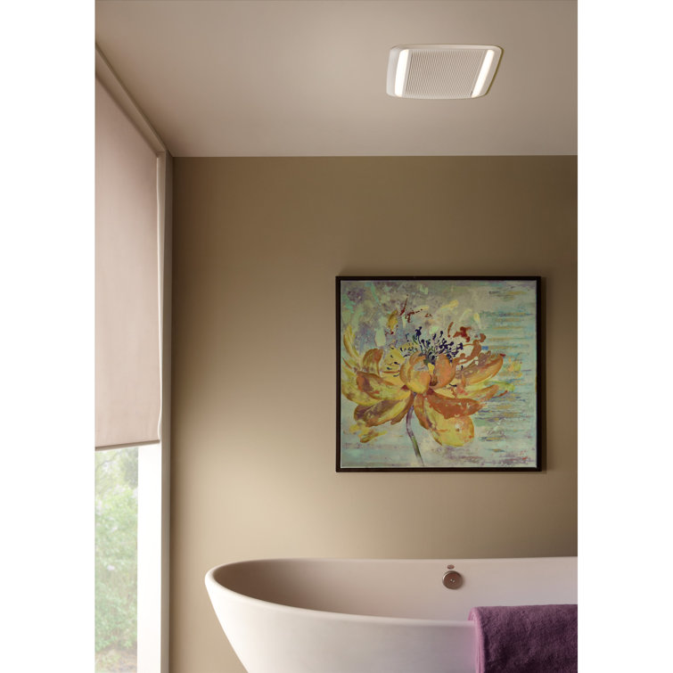 White Energy Star Certified Bathroom Exhaust Fan with LED Light
