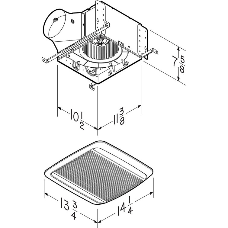 White Energy Star Certified Bathroom Exhaust Fan with LED Light