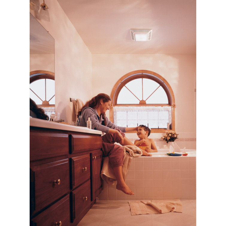 Broan Nutone White Steel Bathroom Ceiling Ventilation Fan with Light