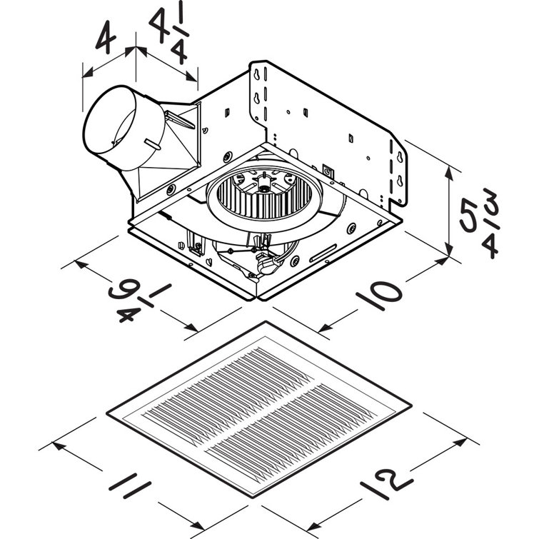 White Steel 80 CFM Ceiling Bathroom Exhaust Fan