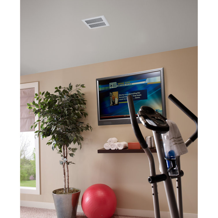 White Steel 80 CFM Ceiling Bathroom Exhaust Fan