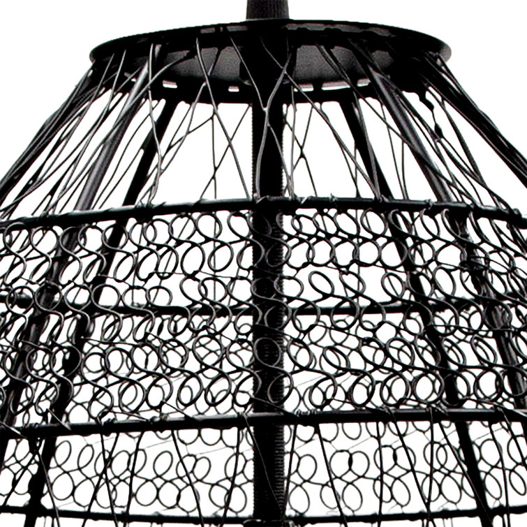 Matte Black Industrial Metal Dome Pendant Light, 18.5 in.