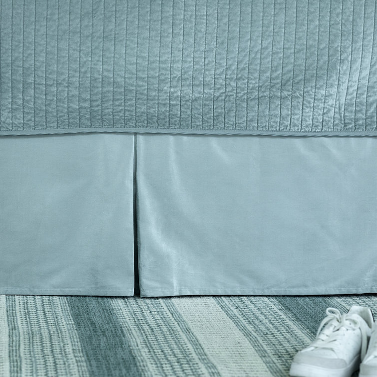 Aria Sky Matte Velvet Luxurious Tailored Bed Skirt