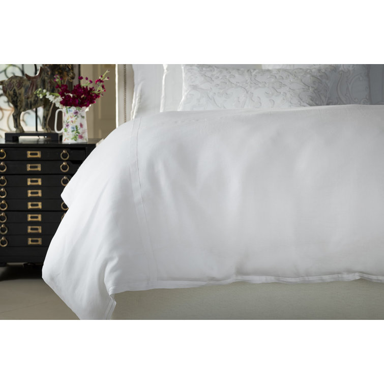 Olivia White Linen Rectangular Feather Throw Pillow