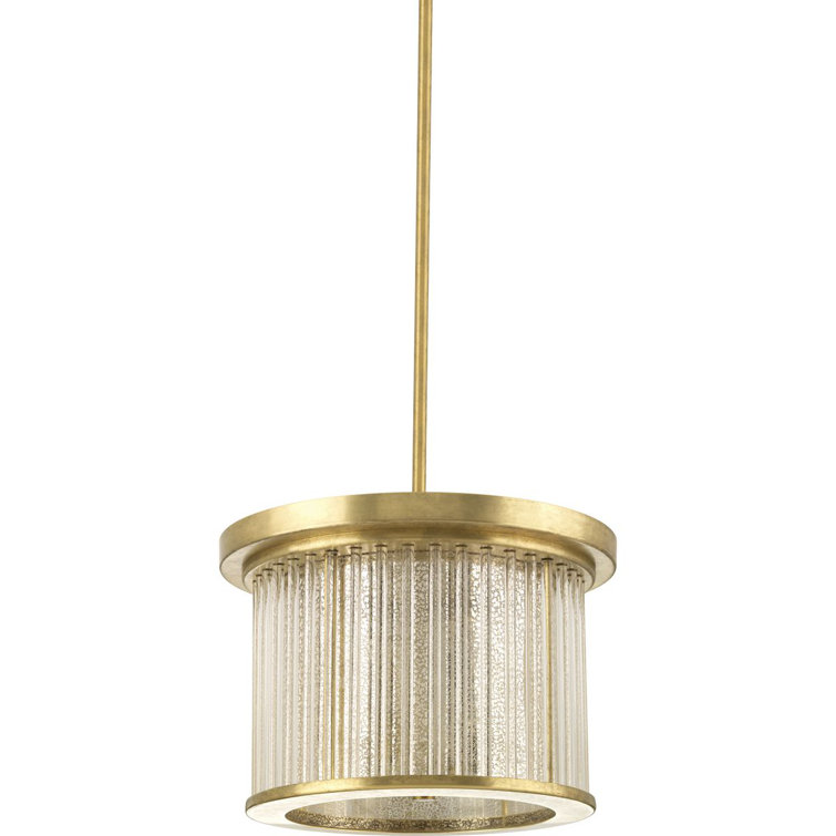 Sequit Point Brushed Brass 3-Light Convertible Semi-Flush Mount with Mercury Glass