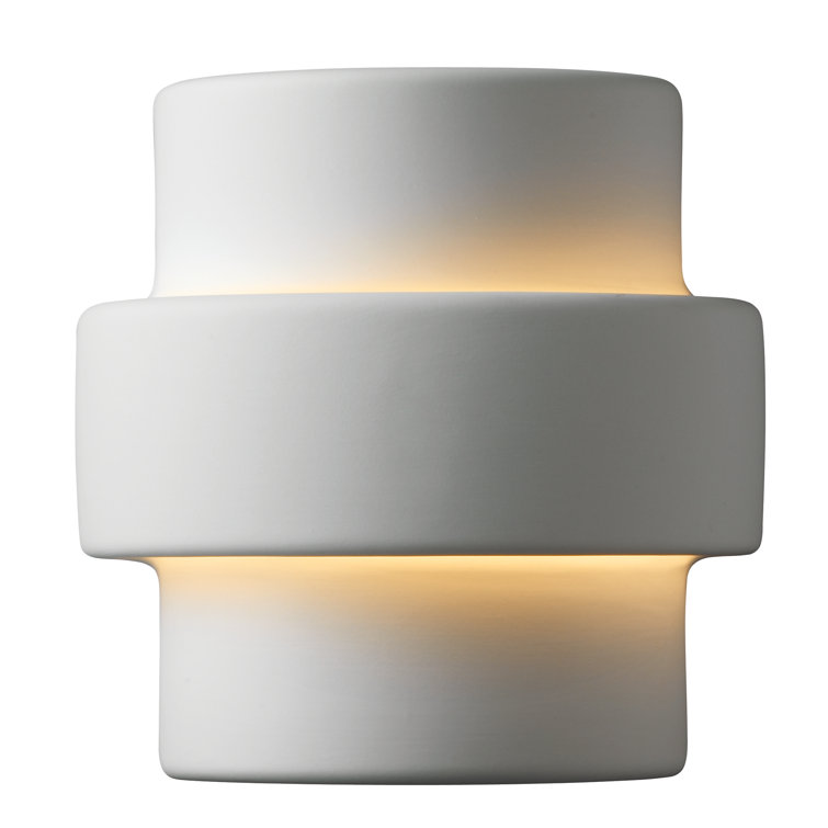 Bisque Ceramic Art Deco Hardwired Wall Sconce