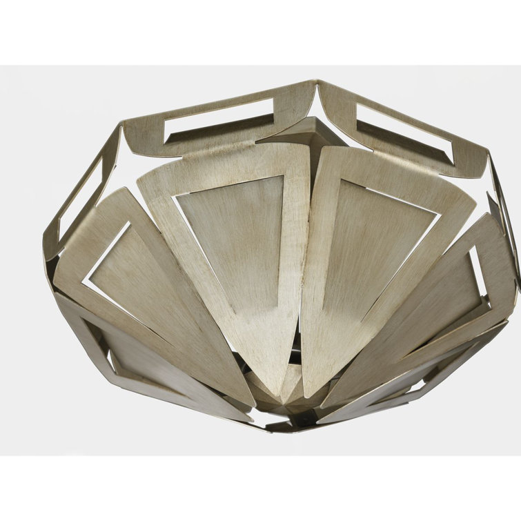 Yerba Silver Ridge 24" Geometric Cut Metalwork Pendant