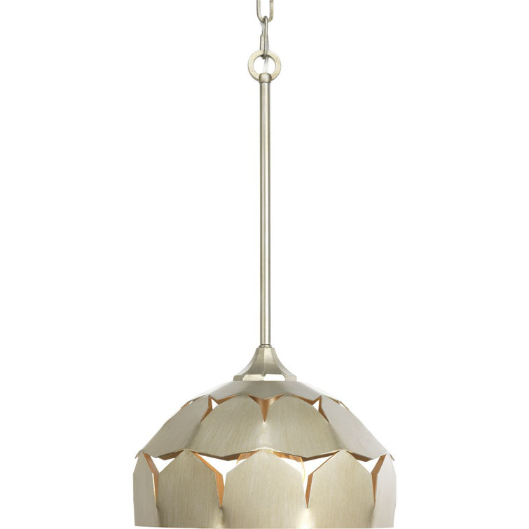 Yerba 12" Silver Ridge Nickel & Glass Pendant Light