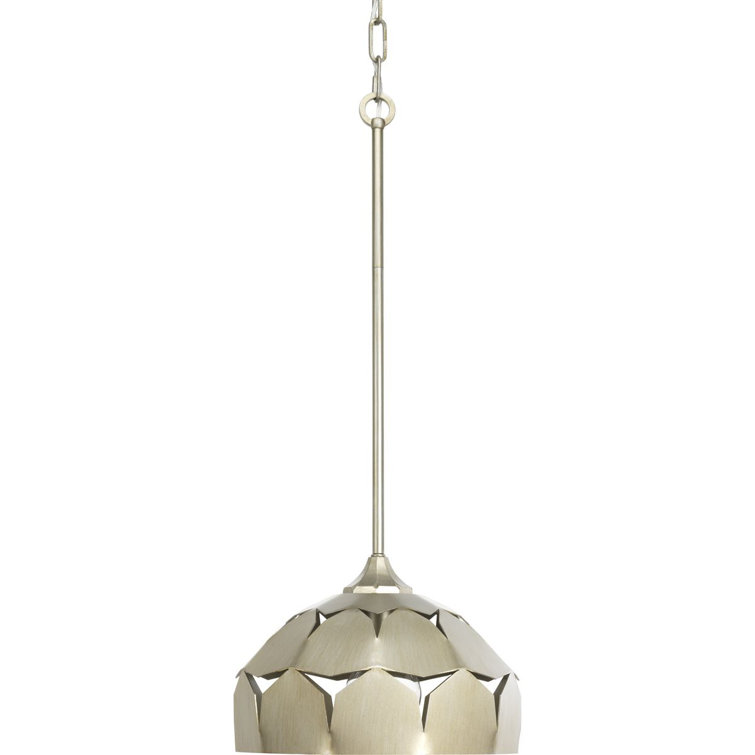 Yerba 12" Silver Ridge Nickel & Glass Pendant Light